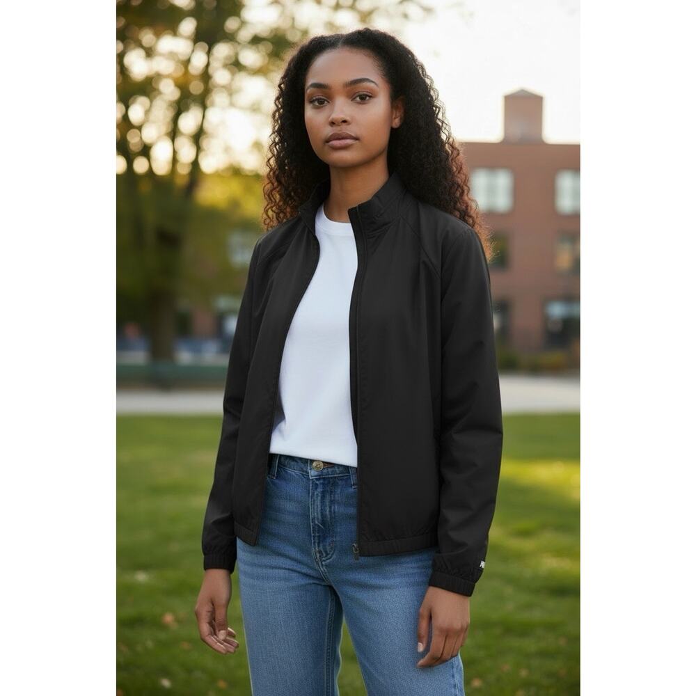 VS PINK Womens Rain Jacket BLACK Windbreaker Lightweight Outdoor SMALL / MEDIUM